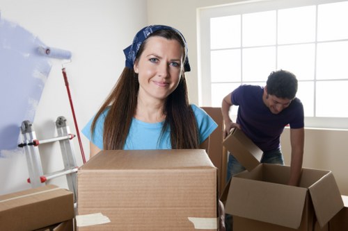 Professional furniture removals in Richmond with movers carrying a sofa