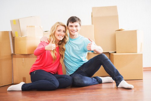 Packed moving boxes ready for house removals in Richmond