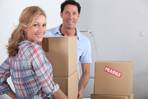 Professional movers loading supplies during a Richmond business relocation